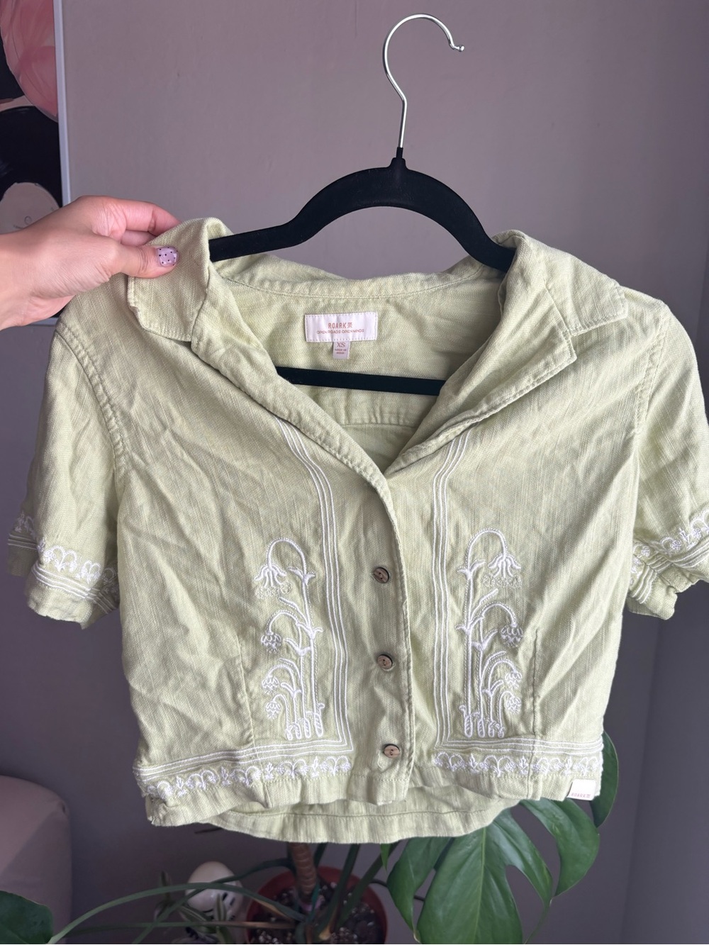 ROARK lime green women’s camp shirt